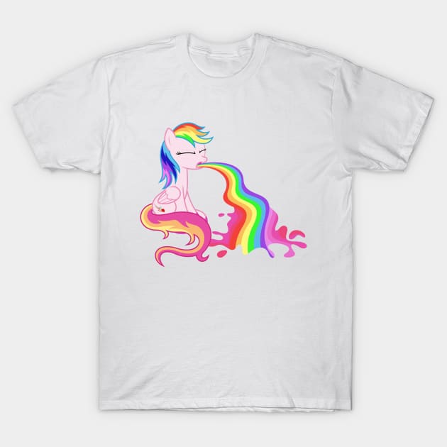 Pegasus Puking Rainbows (v2) T-Shirt by Starponys